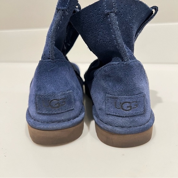 UGG Tawny authentic perforated classic unlined mini ankle booties, blue - Picture 4 of 10